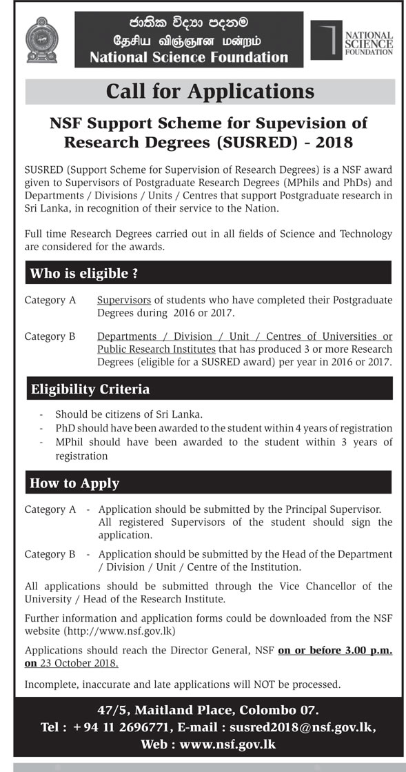 NSF Support Scheme for Supervision of Research Degree - National Science Foundation